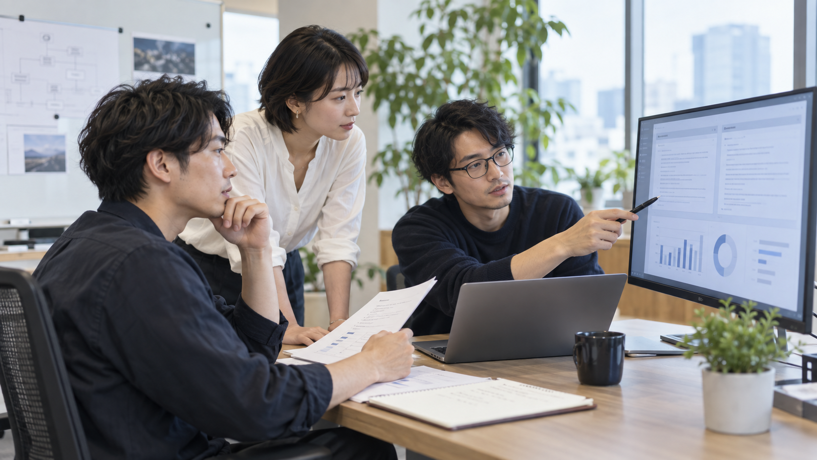 Team evaluating AI output quality and usability against a checklist
